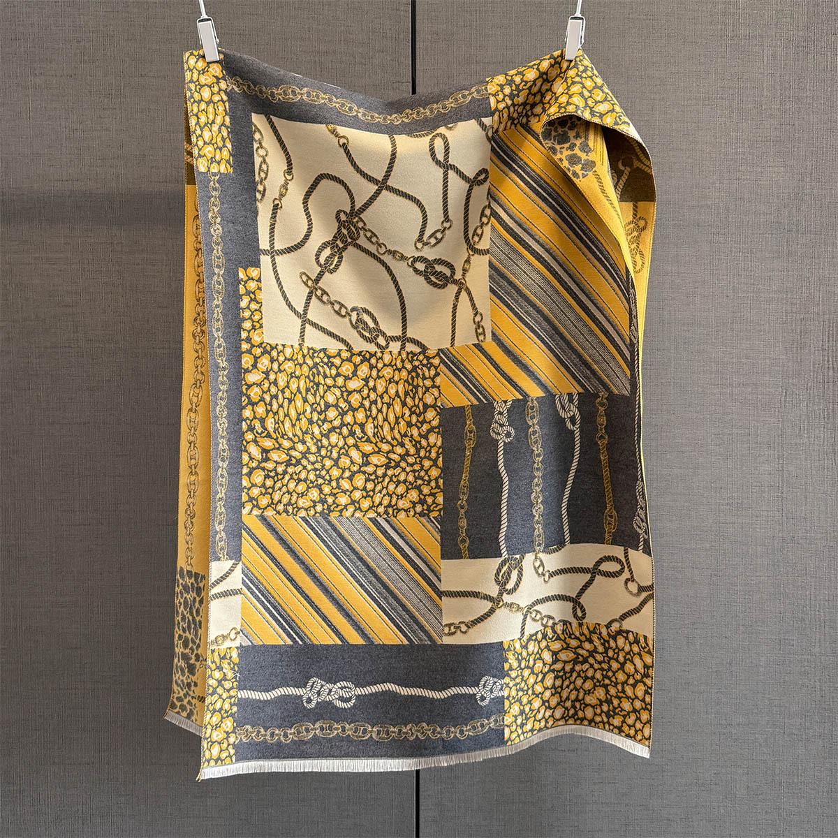 

New versatile leopard print splicing imitation cashmere jacquard scarf for women s autumn and winter skin-friendly and thickened warm scarf 185*66cm