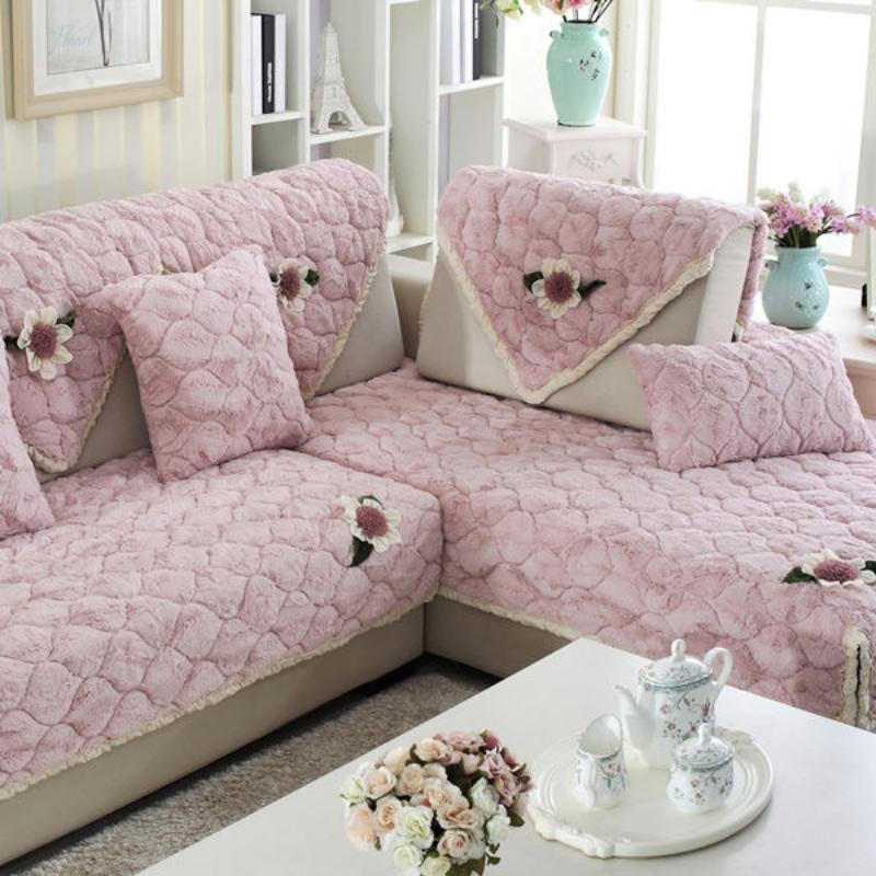 Thickened Plush Sofa Mat Winter Warm and Non Slip Sofa Towel Minimalist Modern All Inclusive Sofa Dust Cover