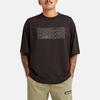 Timberland T-shirt Casual Larga a Maniche Corte con Stampa Logo a Lettere Unisex Nera A6QJ1-001