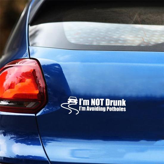 Legrační ne opilý Vyhýbám se výmolům Nálepka na auto Nálepka na karoserii okna na nárazník