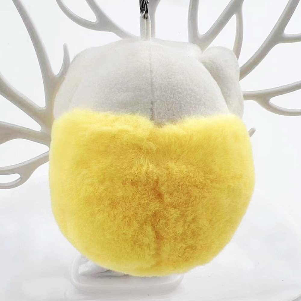 Futupe Cute Plush Small Animal Mascot Keychain Keyring, Korean Style, Stylish Bag Charm, Gift, Set of 2 (Chick)