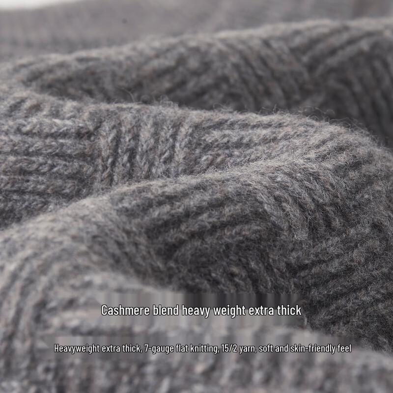 Men's Heavyweight Cashmere Wool Round Neck Sweater