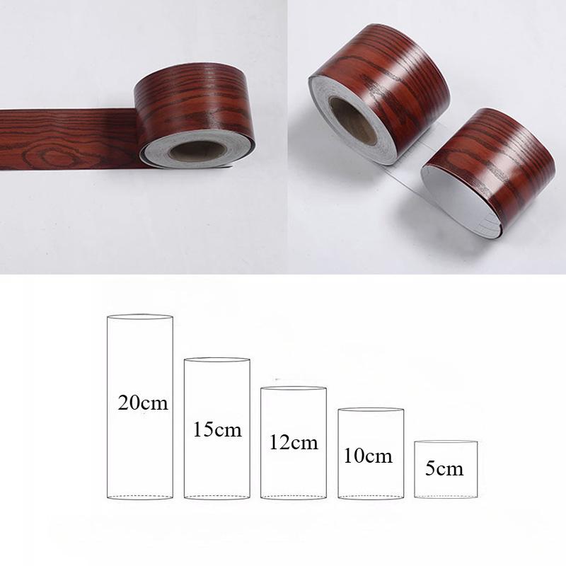 10meter Long Waterproof Self-adhesive PVC Baseboard Sticker Wood Grain Marble Wall Border Stickers Vinyl Decals Home Decor