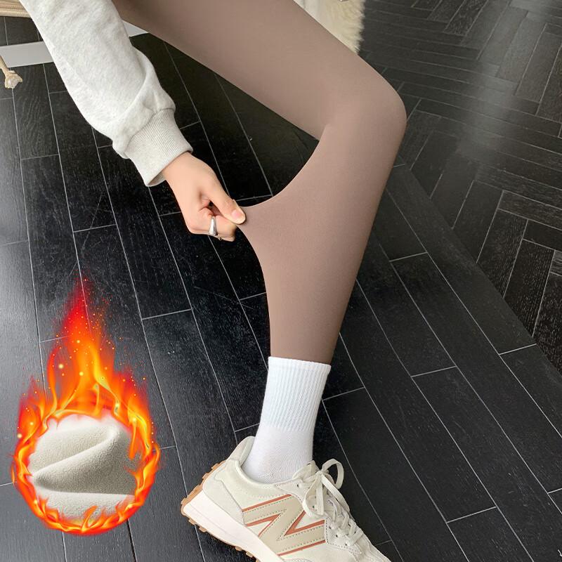 LANGSHA Women's 400g High Waist Lamb Wool Thermal Leggings