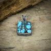 Tibetan Turquoise Gemstone 925 Sterling Silver Jewelry Pendant 1.69" M-29