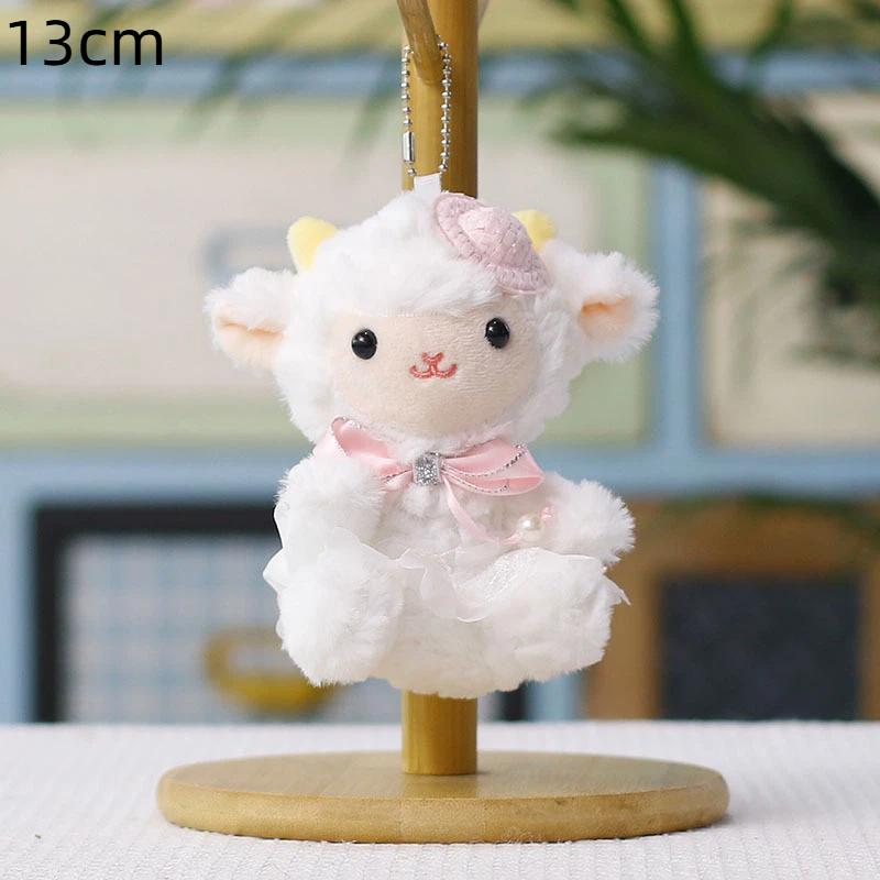 Fluffy Sheep Plush Keychain Cute Soft Furry Charm for Luggage Decor Kids Christmas Holiday Souvenir Gifts