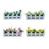 Miniature Raised Garden Bed Figurine Mini Flower Fence Planter Box Model 1/12 Scale Dollhouse Fairy Garden Decoration Accessories