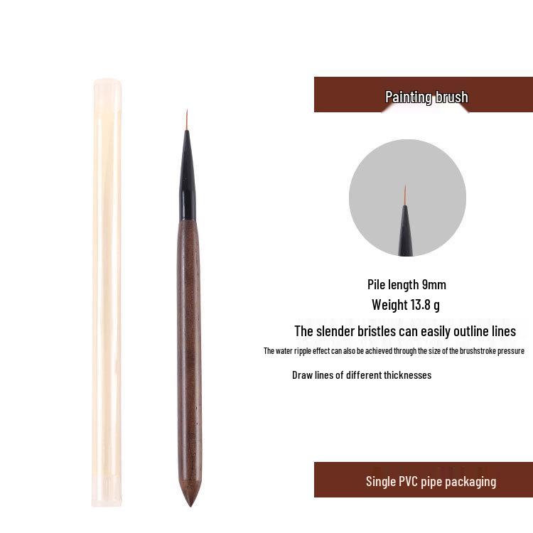 Japanese Sandalwood Nail Art Round Liner & Builder Gel Brush Set