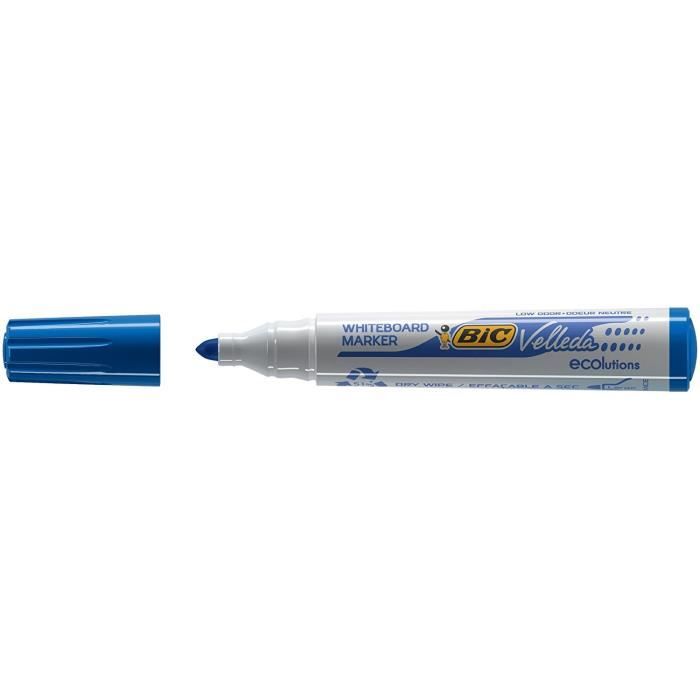 BIC® - Boite feutres effaçables Velleda® BIC® Velleda® 1701 ECOlutions® x 12 - Encre bleue