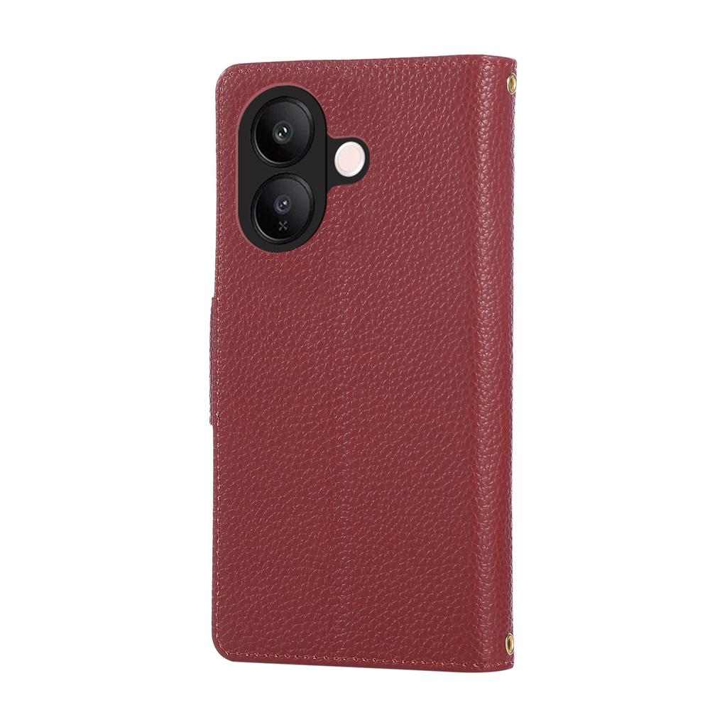 For vivo V60 Lite 5G Case Zipper Wallet Leather Phone Cover with Wrist Strap