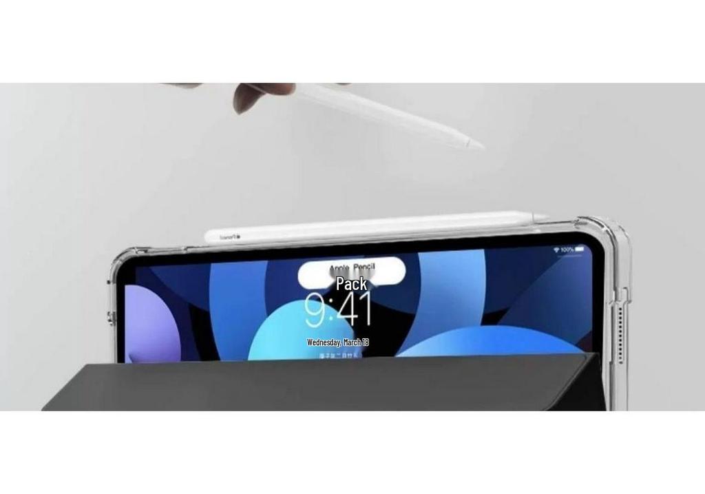 iPad Air102 Acrylic P1345 Curved Protective Case with Pen Holder