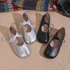 Zacht Leer Split Toe Dames Tabi Ballerina's Lente Herfst Comfortabel Lopen Luie Loafers Casual Meisjes Dansschoenen