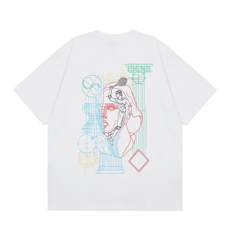 Casablanca Streetwear T-Shirt Men Women Loose Fit Short Sleeve Casual Tee High Street Style