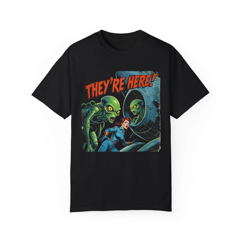T-shirt Unisex Ispirata agli Alieni, Maglietta Retro Sci-Fi, Camicia Grafica Divertente, Regalo per