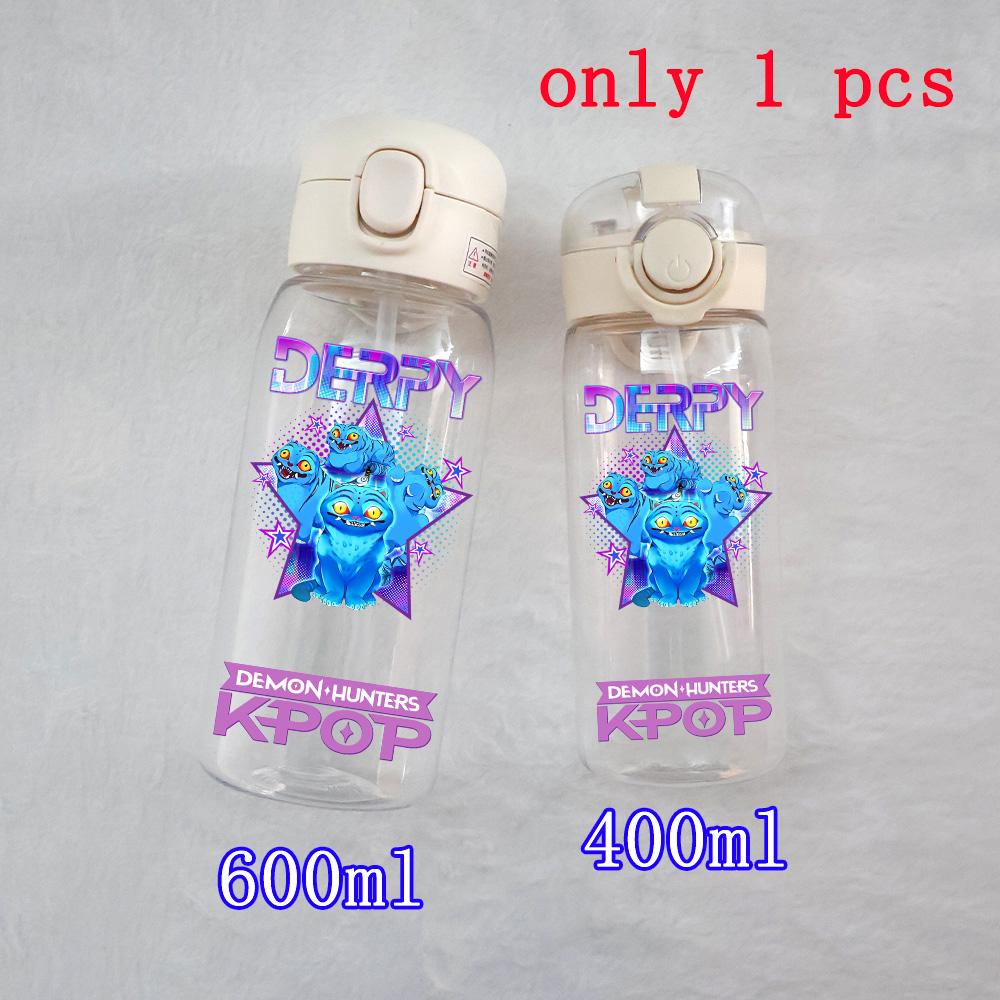 400ML-600ML Animated Movie K-Pop: Demon Hunters HUNTR/X Plastic Large Capacity Water Cup Bottle Gourde Drinking Bottle Gifts