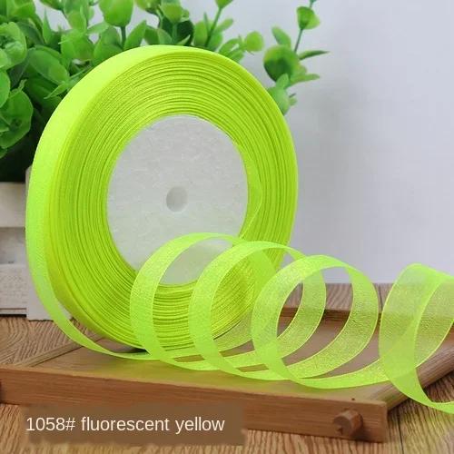 12 mm(45 Meter/Rolle) Organzaband Geschenkband Weihnachtsfeier Haus DIY Geschenkverpackung Hochzeitsdekoration Bänder DIY Chiffonbänder