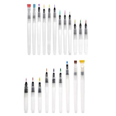 9/12 Stück nachfüllbare Wasserpinselstifte mit flacher/spitzer Spitze für Kinder und Erwachsene, geeignet für Aquarell- und Gouachemalerei
