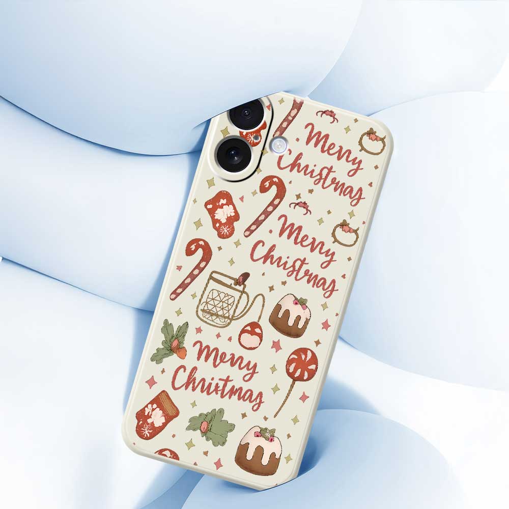 For iPhone 17 Case Christmas Snowman Pattern Printing Straight Edge TPU Phone Back Cover