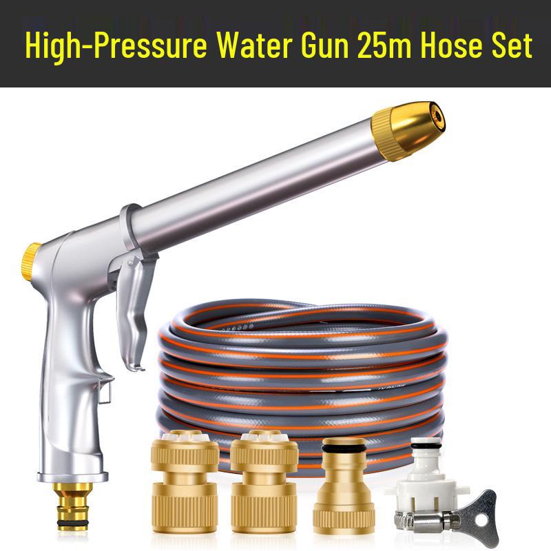 High-Pressure Car Wash & Garden Hose Nozzle with Brush - Multi-functional for Rinsing, Watering, and Cleaning.