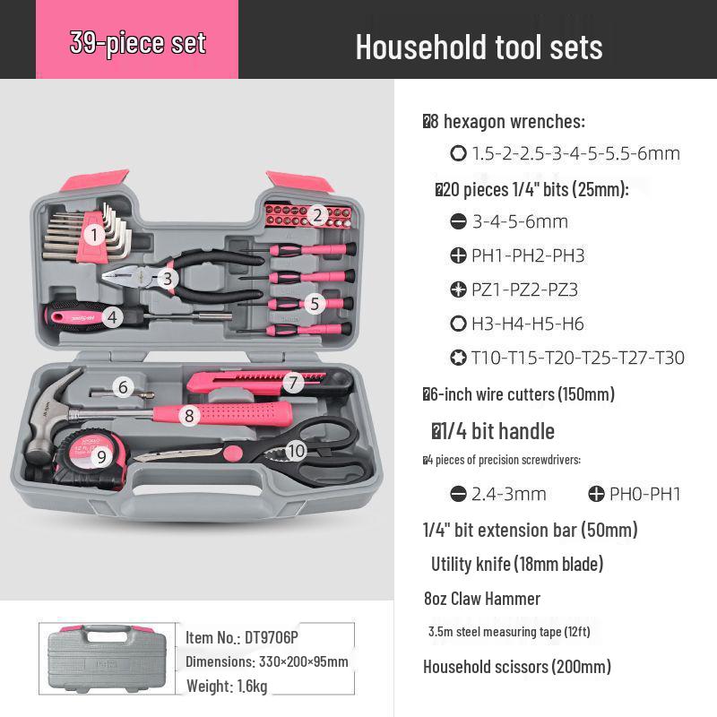 Complete Home Repair Tool Kit: Hex Wrench, Screwdriver, Pliers & More
