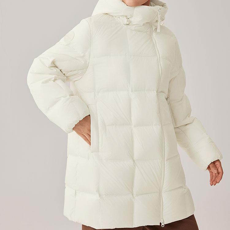 Skechers Warm And Comfortable Hooded Mid-Length Duck Down Jacket Women outerwear P425W094-0074