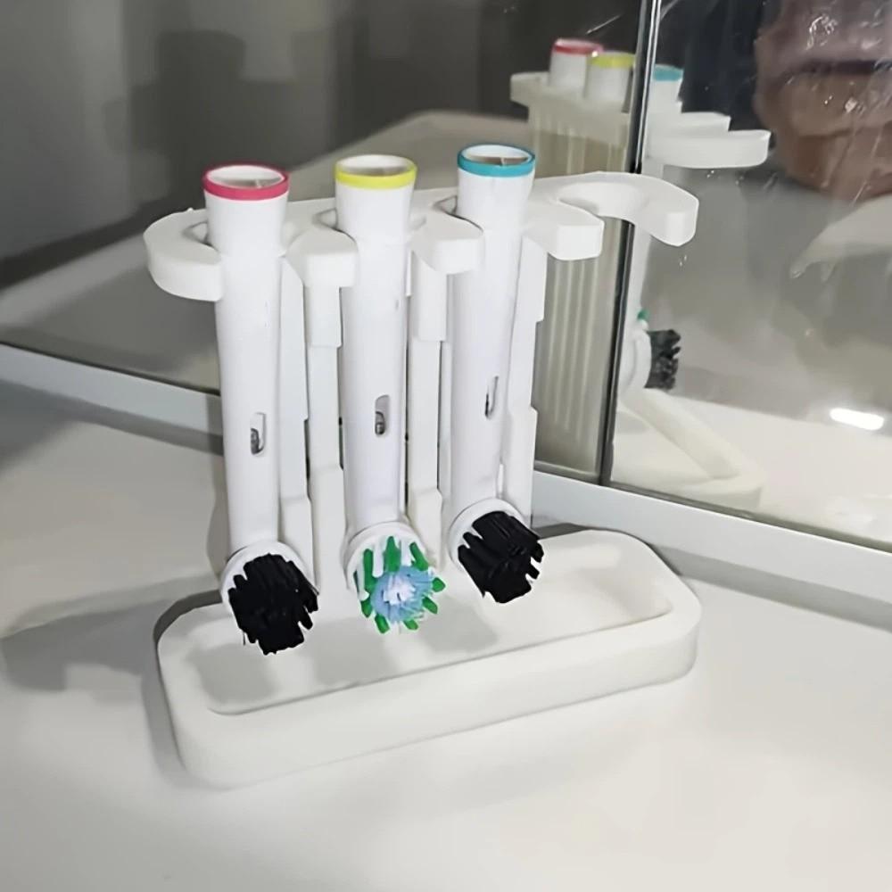 Plastic Toothbrush Head Holder 4 Slots Bathroom Storage Rack Electric Toothbrush Stand  Home Use