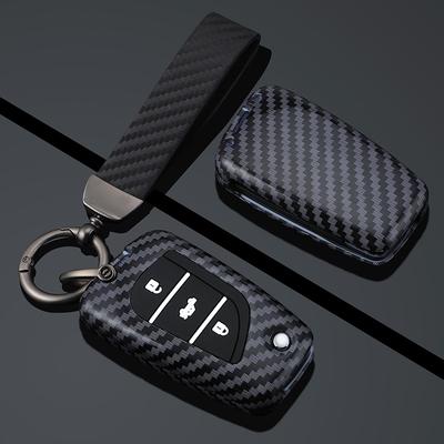 Kolfiberstil Abs Bilnyckel Fodral Skydd Fob För Toyota Camry Rav4 Forturner Hilux Auris Corolla Avensis Verso Yaris Aygo Scion Tc Im