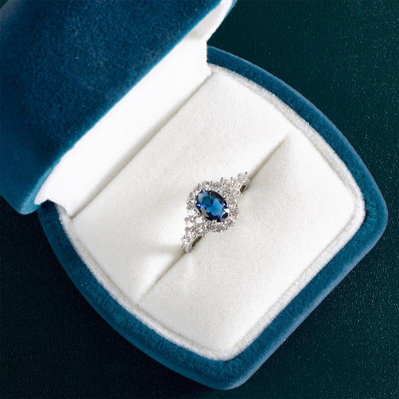 BELLA BOX Dark Blue Series Charms Female Finger Rings Luxury Engagement Party Rings For Bride Shiny Brillaint Zircon Jewelry