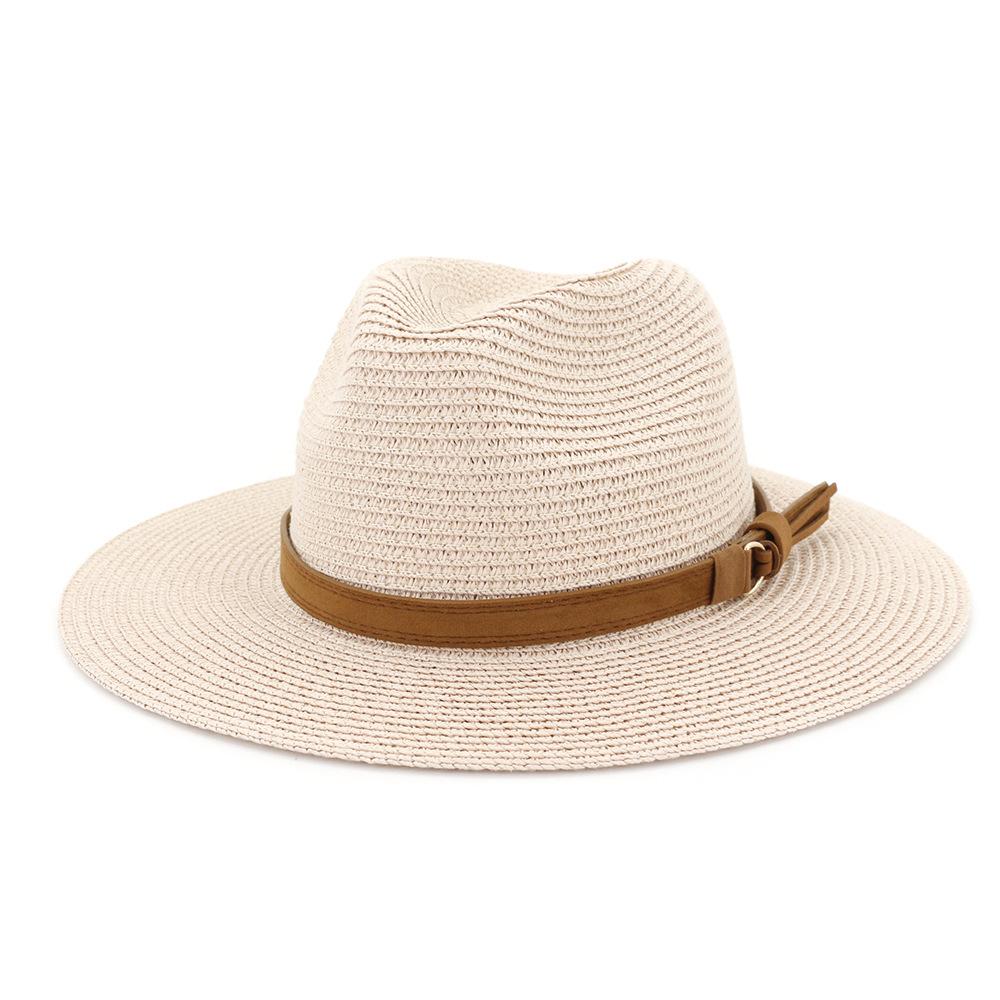 Nuovo Taglia Grande 59-60CM Cappello Panama Cappelli Estivi da Sole per Donna Uomo Esterno Spiaggia Paglia Cappellino Protezione UV Chapeau Cappello Jazz Trilby