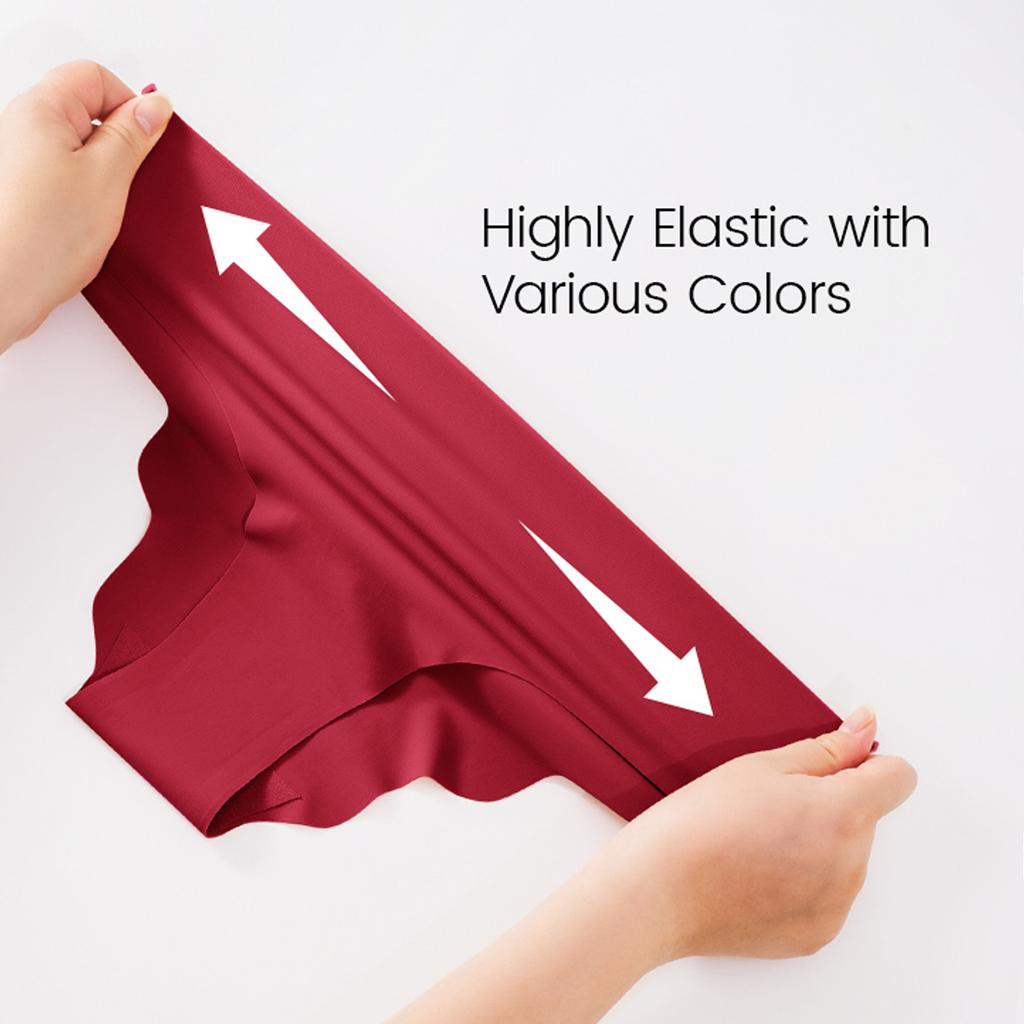 5Pcs Seamless Low-Rise Underwear for Women Invisible Briefs No Show Bikini Panties Wave Edge Hipster Stretch Fit