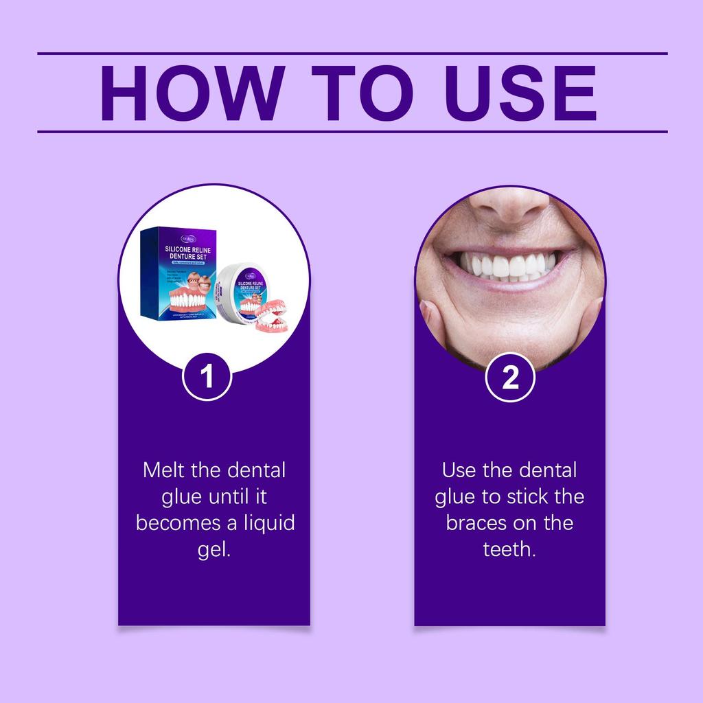 Hot Sale Oralhoe Silicone Dentures Braces Retouching Adjustable False Teeth Filling Cosmetic Temporary Perfect Smile Dental Kit