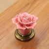 4 Stück Elegante Florale Keramik Schrankknöpfe mit Zinklegierungsschrauben für Möbel Kleiderschrank Kommode Schubladengriffe Verwendung