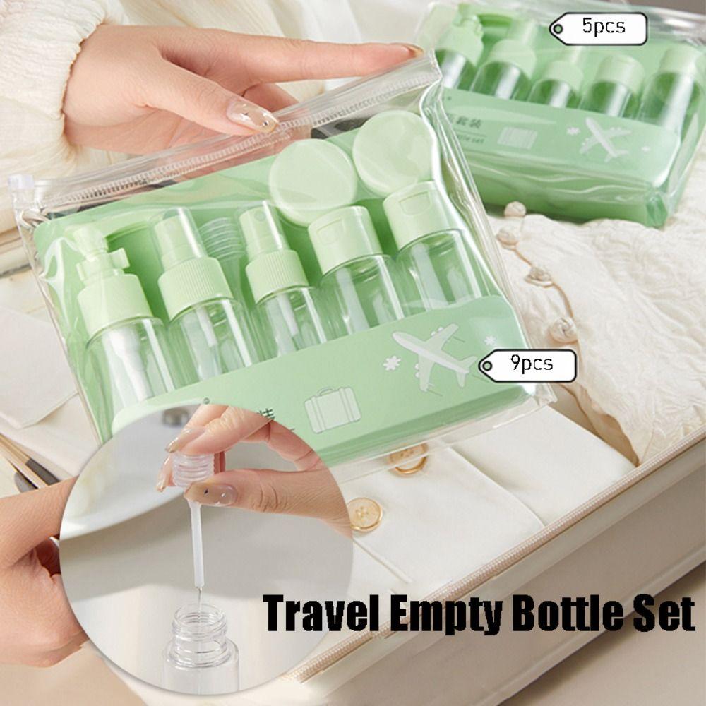 5/9pcs Soft Travel Empty Bottle Set Refillable Lotion Container Hot Refillable Bottle Travel