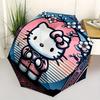 Hello Kitty,Floral Frame Automatic Folding Umbrella-Simple 8-Rib Design, Bright Cartoon Pattern, Durable Iron Frame, Suitable For Travel, Ou