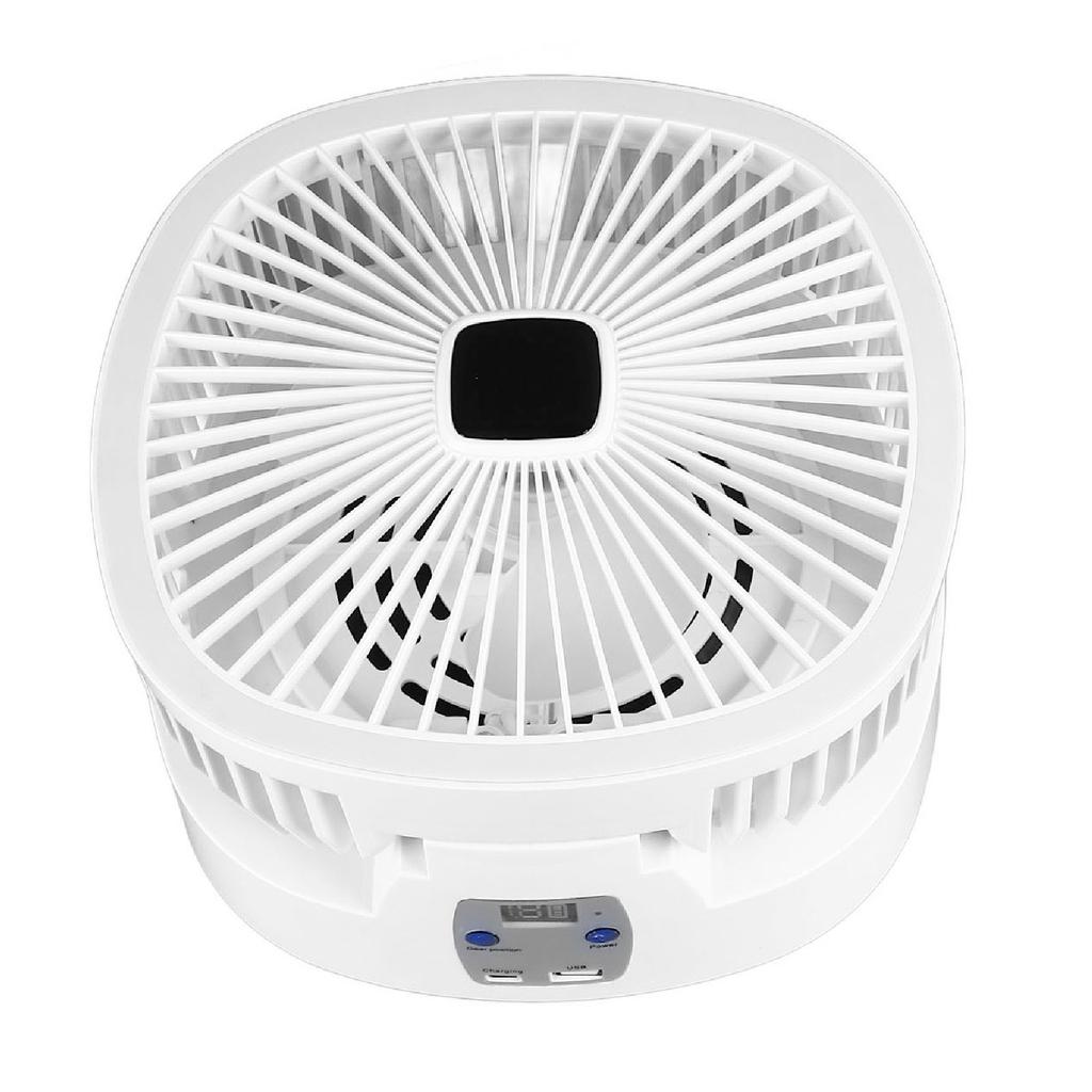 Solar-Camping-Ventilator, zusammenklappbar, wiederaufladbar, solarbetrieben, mit 3 Stufen, LED-Licht, 5 Geschwindigkeiten, leise