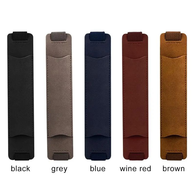 1Pc Pen Bag Pencil Case Elastic Buckle Pen Clip Pu Leather Pen Holder Portable Lightweight Office Meeting Supply Hot Sale