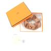 Excellent HERMES Shush Claudia Plan Air Serie Metal with Leather cotton Women Used