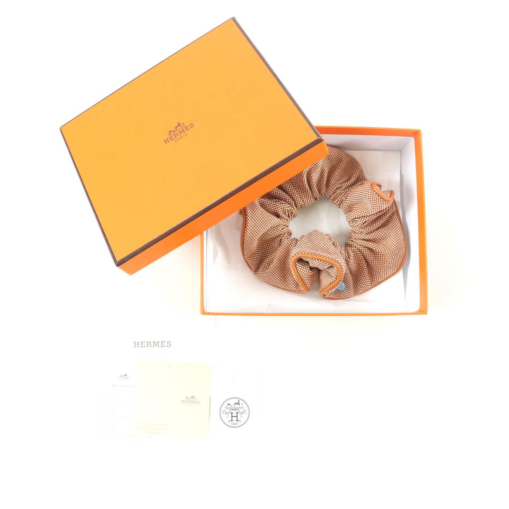 Excellent HERMES Shush Claudia Plan Air Serie Metal with Leather cotton Women Used