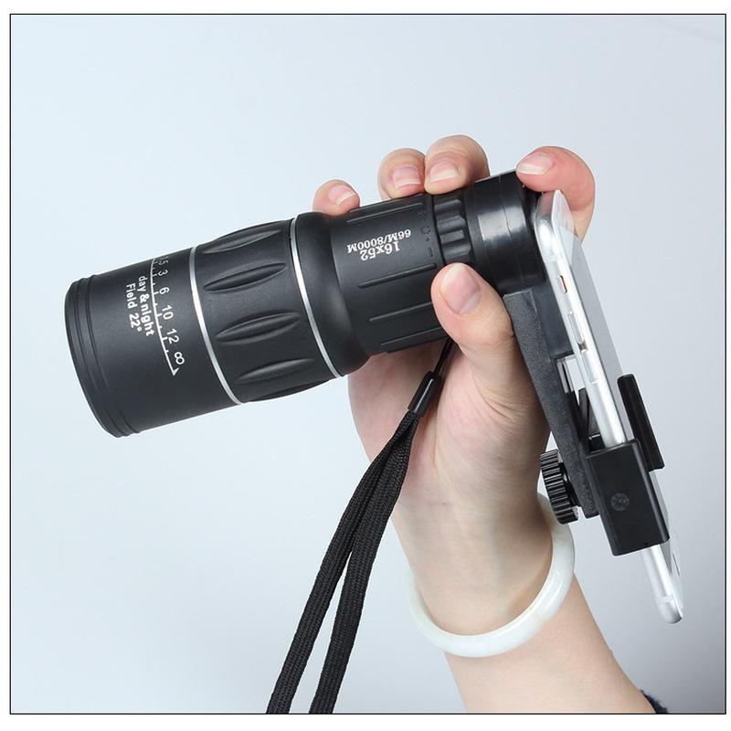 

16X52 Outdoor Single High Definition Microlite Night Vision Outdoor Binoculars Mobile Phone Photo Clip Monoculars чорний