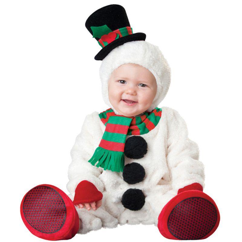 

Claus Kids Santa Elf Cosplay Costume Snowman Boys Girls Toddler Christmas Party Snowman,100cm