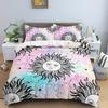 Bohemian Duvet Cover Set Universe Sun And Moon Themed Polyester Comforter Cover King Queen Full Size For Kids Boys Bedding Set