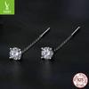 Premium Sense 40 Points Moissanite Earline Women, Exquisite Minimalist Style Long Fringed S925 Sterling Silver Earrings