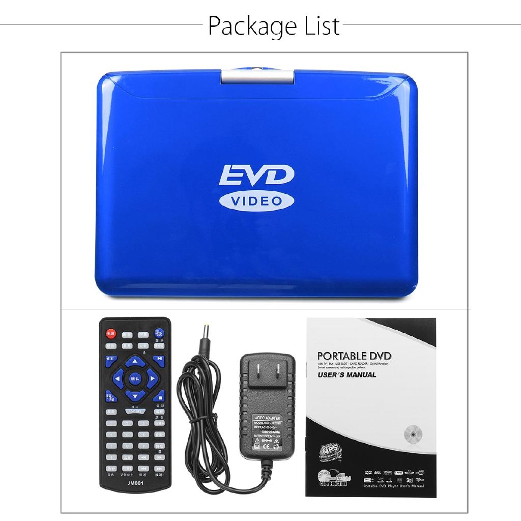 Φορητό DVD Player 14 ιντσών Περιστρεφόμενη Οθόνη Media DVD για Παιχνίδι Τηλεόραση Υποστήριξη MP3 MP4 VCD CD Player για Σπίτι και Αυτοκίνητο