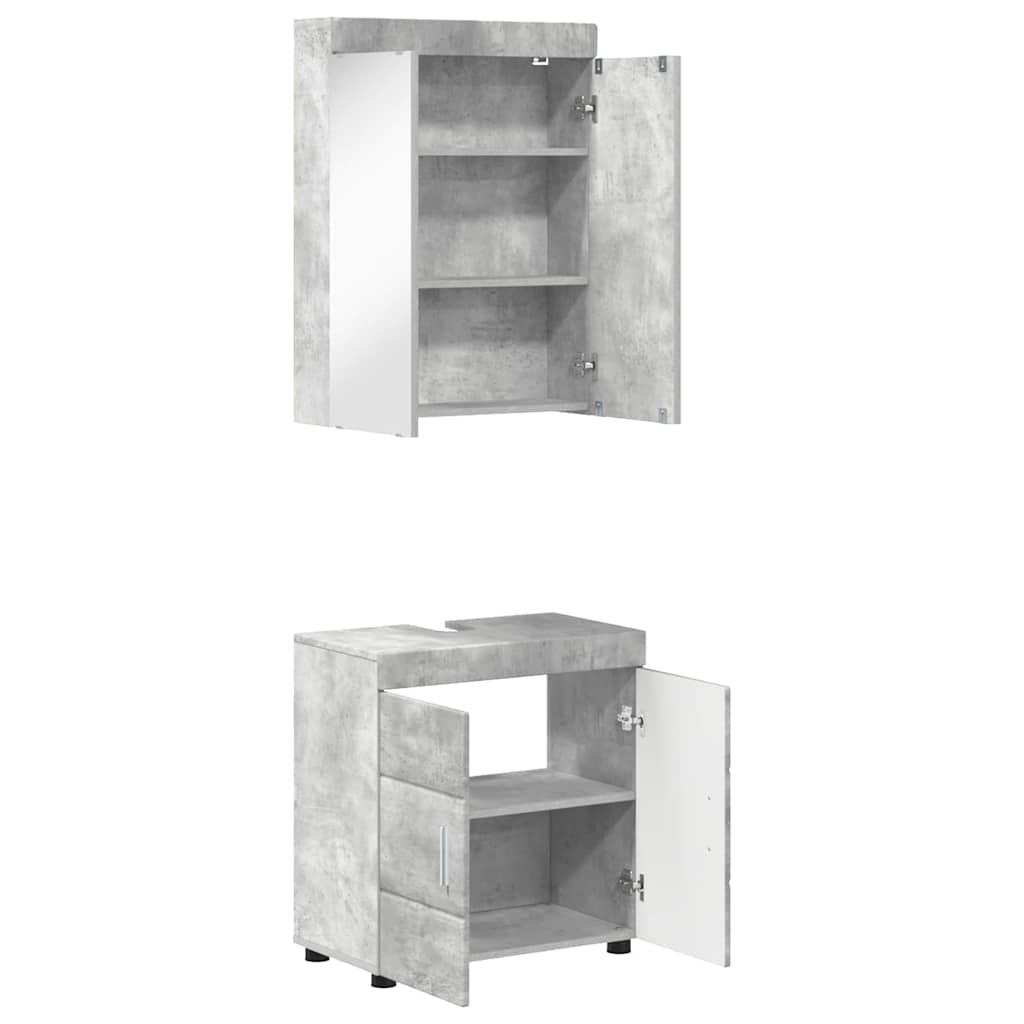 Bathroom Furniture Set TULUM 2 Pcs Concrete Grey 60 X 34 X 63 Cm