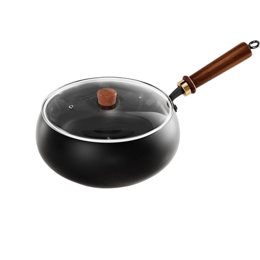 Eisen-Topf mit großem Bauch, handgefertigter Antihaft-Kochtopf für Zuhause, zum Anbraten, Pfannenrühren und Schmoren, kleine Haushalts-Eisenpfanne