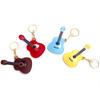 Keychain Pendant Musical Style Faux Leather Guitar Charm Keyring Access Card Holder Schoolbag Key Pendant Keychain Accessories