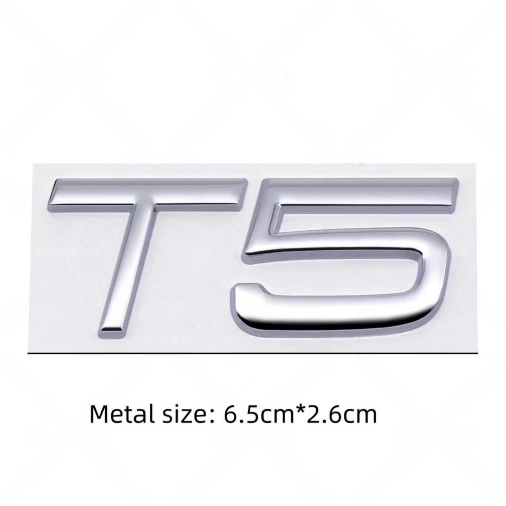 3D Metal AWD T5 T6 B5 B6 Letter Badge Sticker Rear Trunk Emblem Decal High-Quality Automotive Exterior Accessories