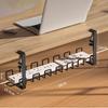 Under Desk Cable Management Trays No Drill Clamp Mounted Cord Organizer Socket Storage Rack Home Storage Accessories
