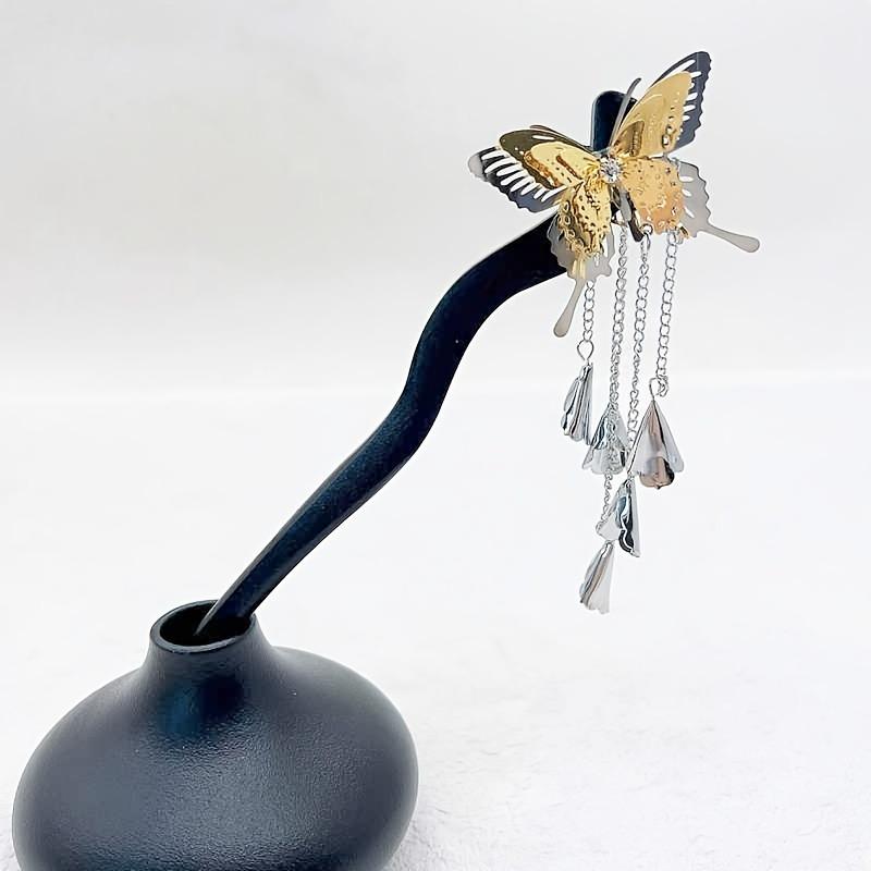 1PC Golden Butterfly Dancing - Tassel Butterfly Hairpin With New Chinese Style High End Charm Qipao Shooting Paired with Hairpin