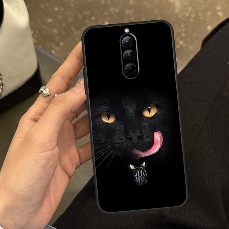 Black Cat Face Kitty Case For ZTE Nubia RedMagic 6 7 6S 7S Pro 5G 6R RedMagic 10 Air 9 8 8S 9S 10S Pro Plus Cover